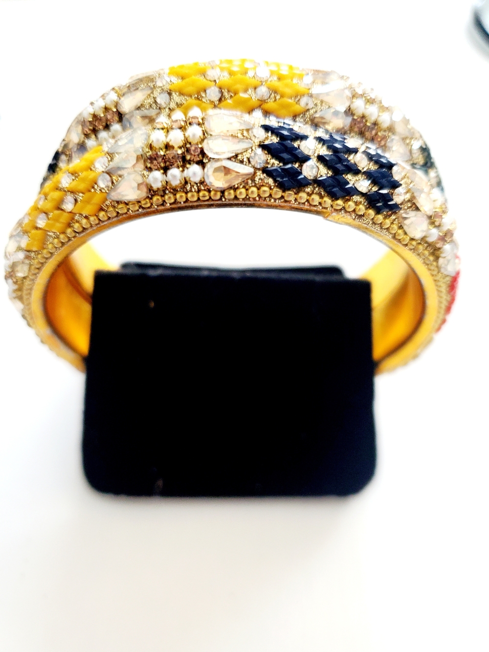 Gold-Tone Multicolor Crystal Bangle Bracelet - Women Jewelry